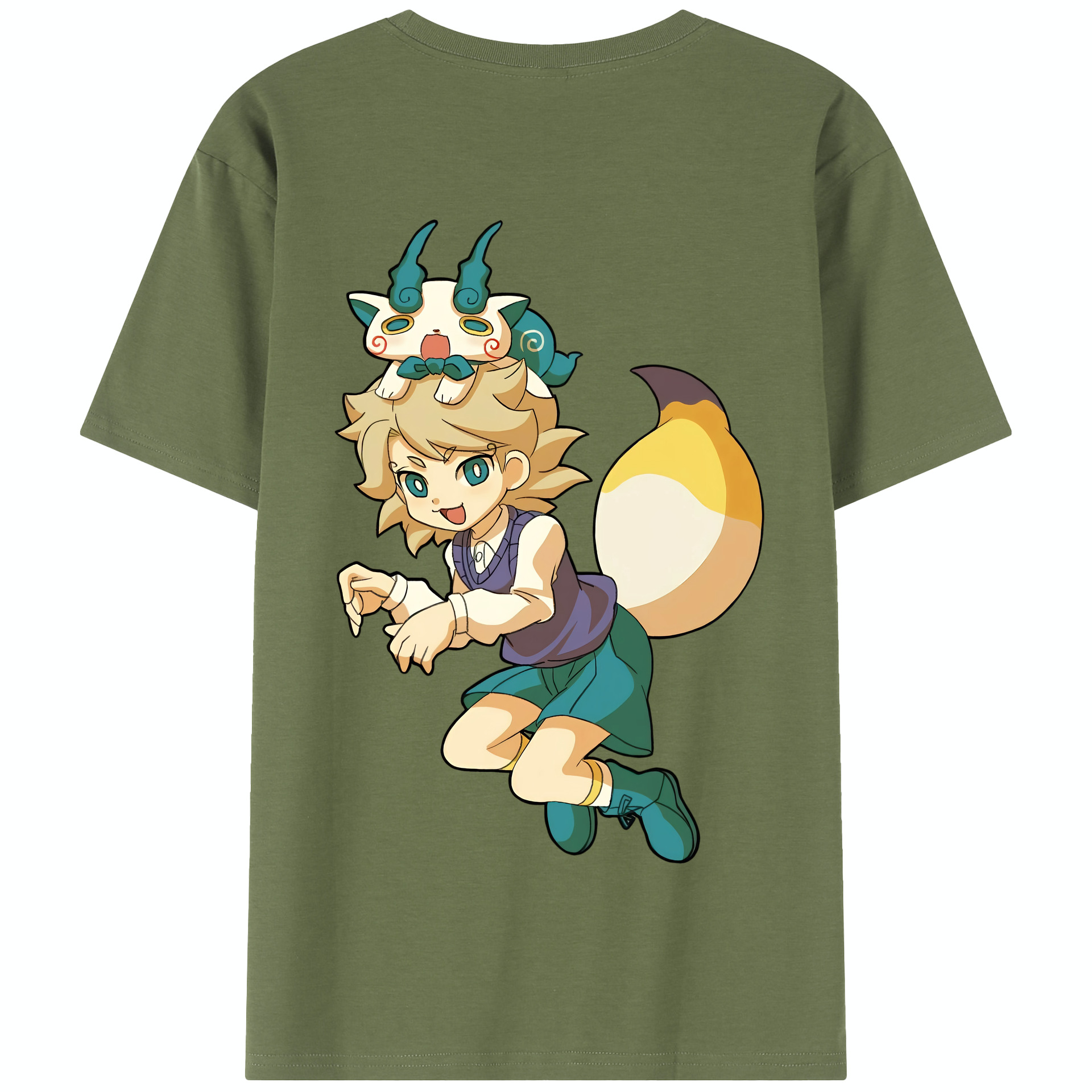 （画像用） 妖怪ウォッチ Yo-kai Watch 綿100％半袖Tシャツ（背面プリント）